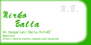 mirko balla business card